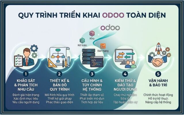 Quy trình triển khai Odoo cho doanh nghiệp thương mại